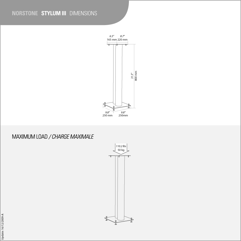 Atraktivní Repro stojany Norstone Stylum 3 (80cm - stříbrná)