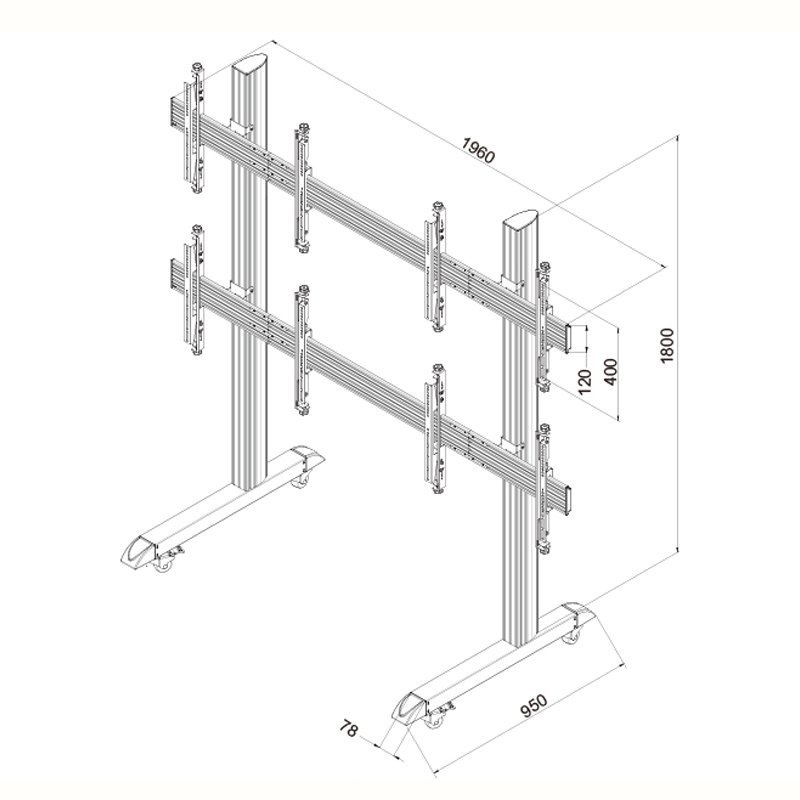 Stojan na TV na 4 obrazovky PS202B