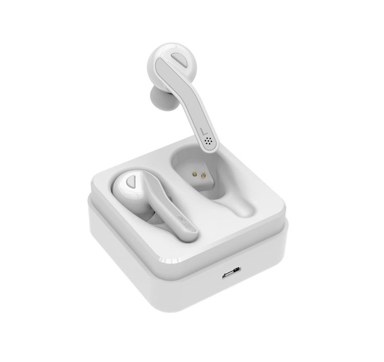T03 Bezdrátová sluchátka bílá - 12hodin hraní, Hands-Free