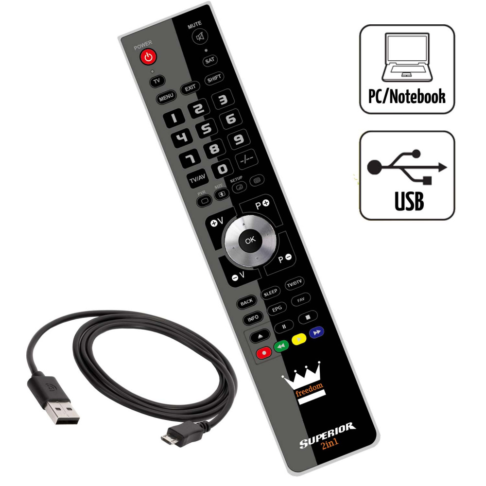 FREEDOM 2v1 USB dálkový ovladač pro 2 přístroje, USB, programování přes PC