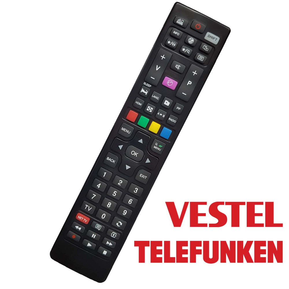 RC/UNI-TV TELEFUNKEN/VESTEL dálkový ovladač pro TV Telefunken a Vestel, naprogramovaný