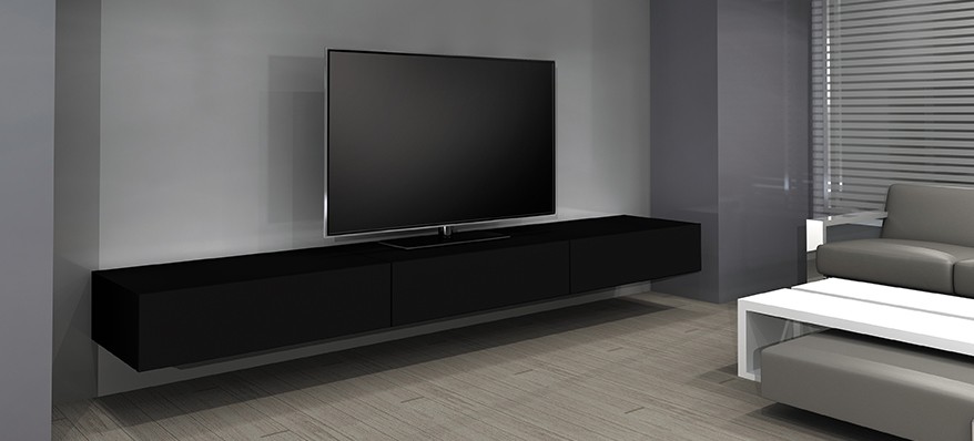 Atraktivní TV stolek NORSTONE KHALM 140cm černý 