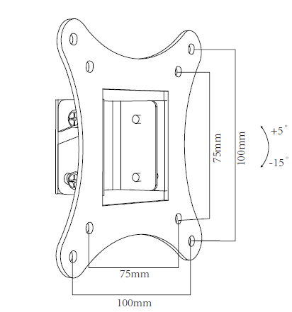 BS08 - Sklopný držák na LCD obrazovky (10"-32"), nosnost 20kg