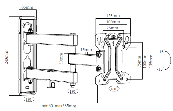 B02 Kloubový Držák | TV 10"-32" | 30kg