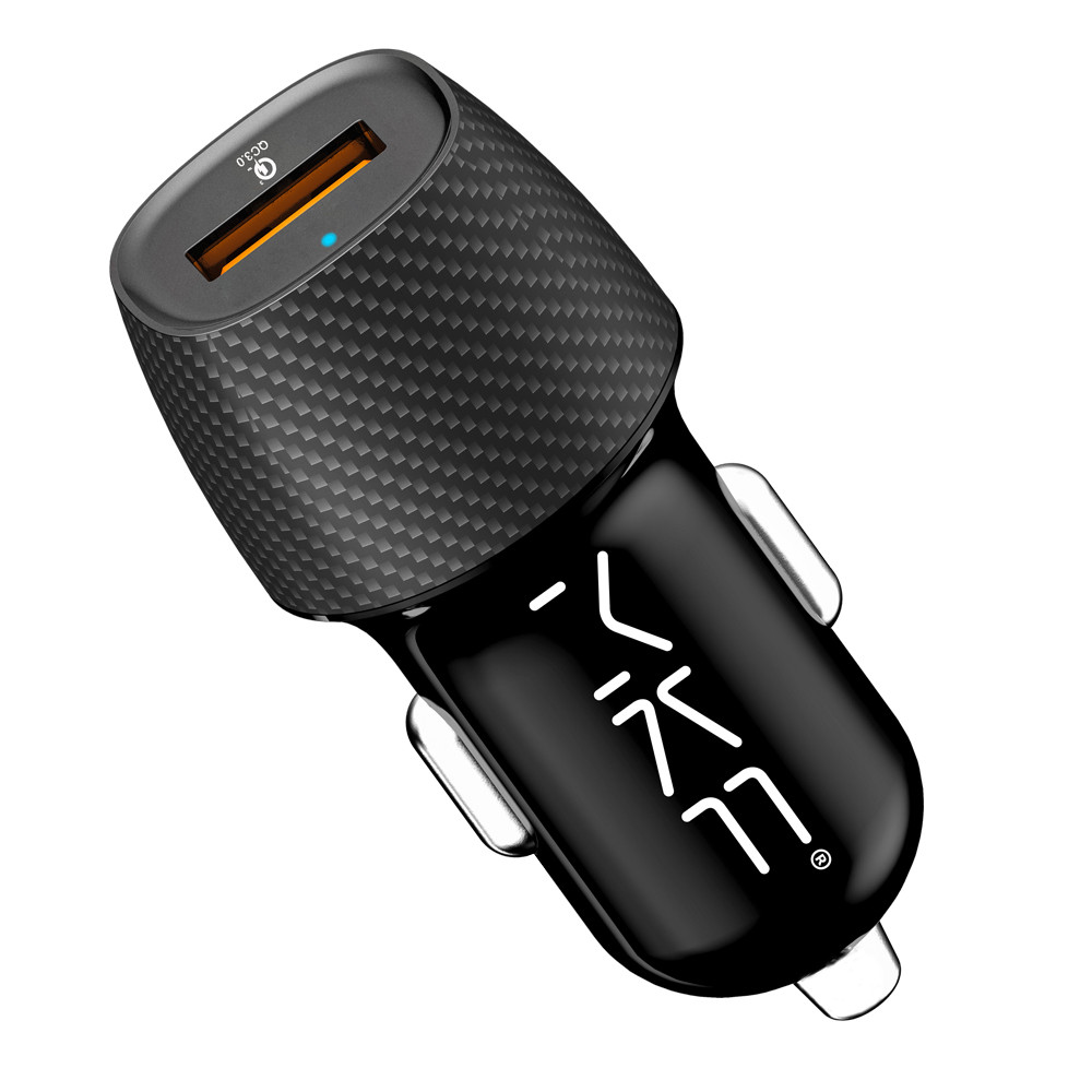 QC3USB nabíječka USB do auta (černá), 75% rychlejší nabíjení než běžná nabíječka USB