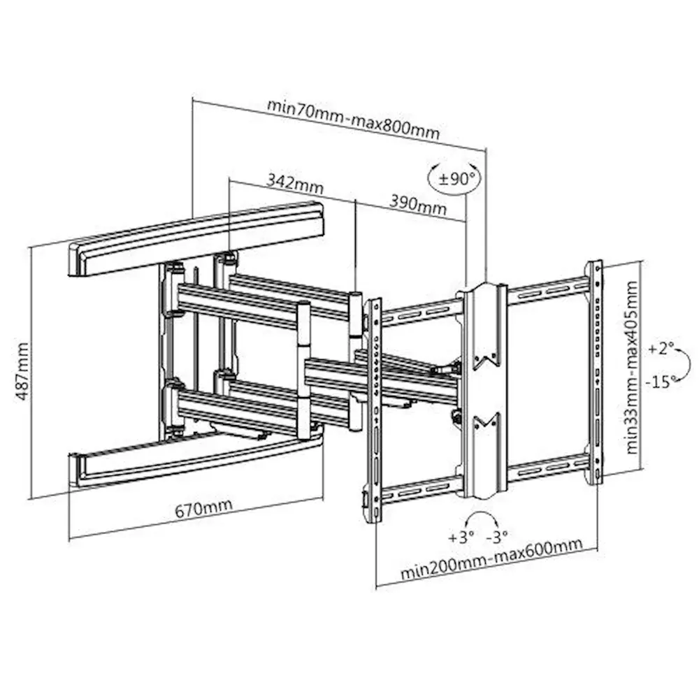 DZ40 Profi Držák s Ramenem | 37- 80" | 70kg