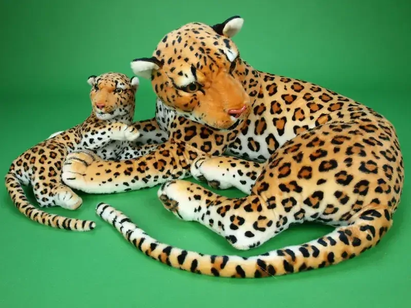 Plyšová LEOPARDICE A MLÁDĚ 140 a 65cm