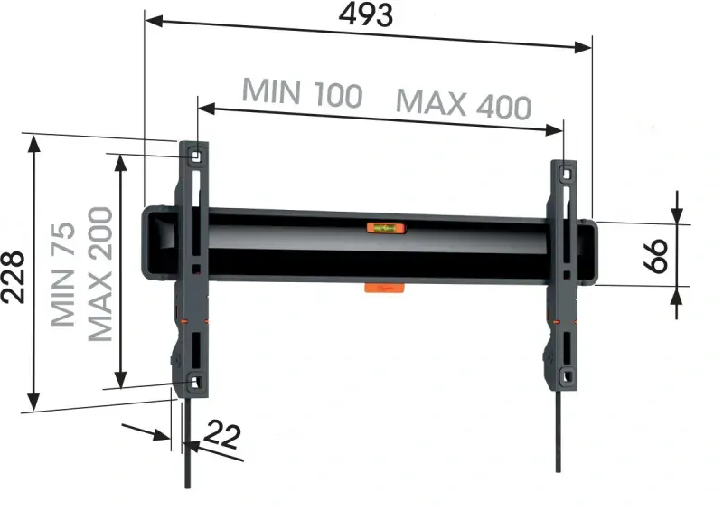 TVM 3405 SP Fixní nástěnný držák pro OLED TV | Úhlopříčka: 32"-77" | 50Kg