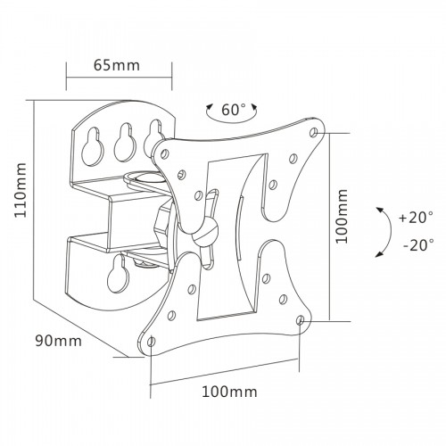 1166 Polohovací Držák | TV 13"-32" | 30kg