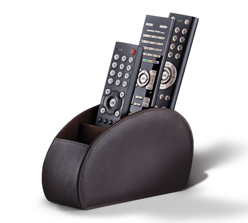 Kožený organizér na TV ovladače (bílý)
