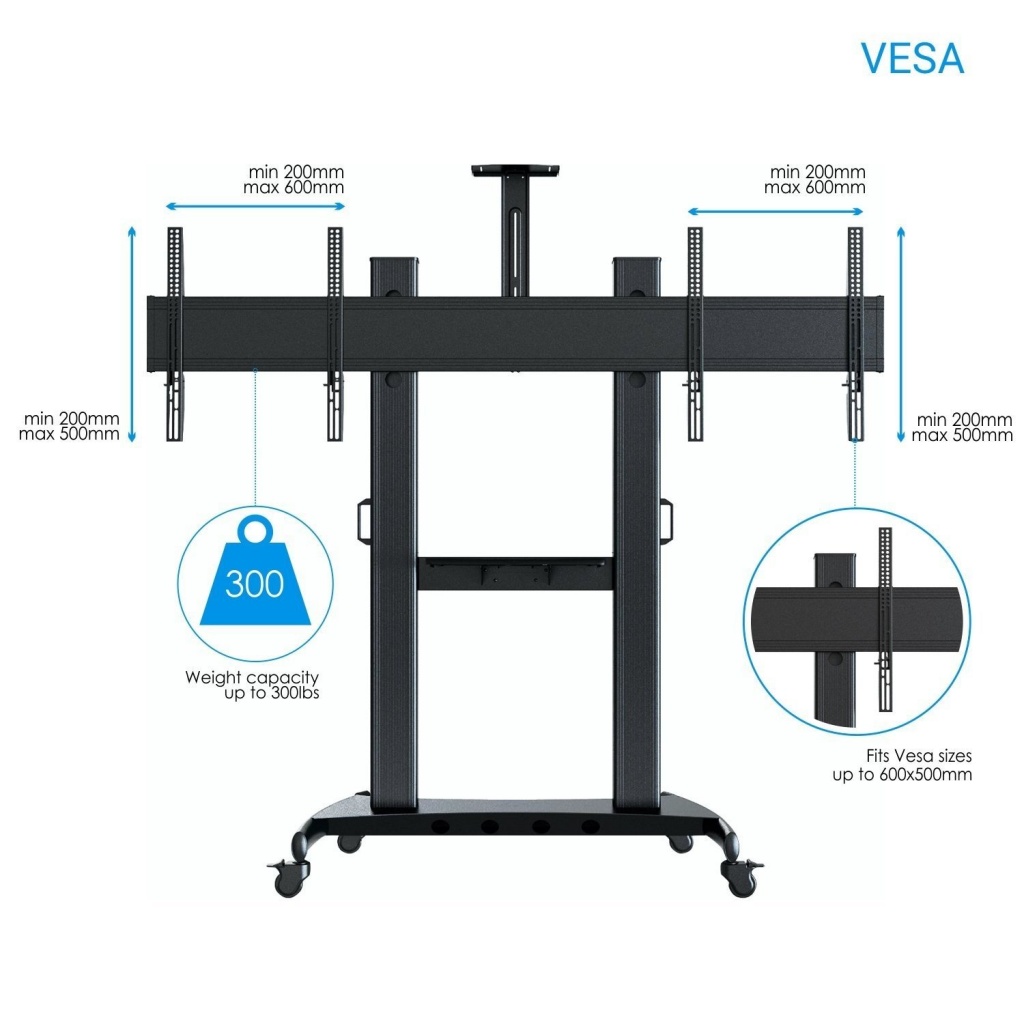 T800 - Prezentační stojan na 2 televizi 40"-80"