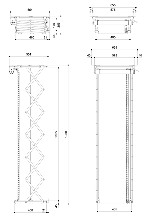 PPL2170 - Výtah na projektor (zdvih 172cm)