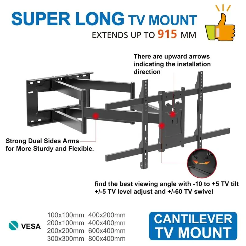 X90 Profi | Kloubový Držák | 43"-90" | 90kg