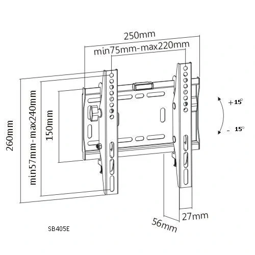 S05 Náklopný držák TV | 23"-42" | 30kg