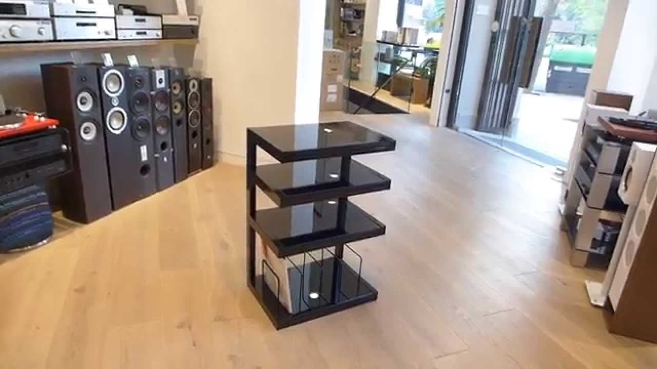 Hifi stolek ESSE HIFI VINYL (černý rám + černé sklo)