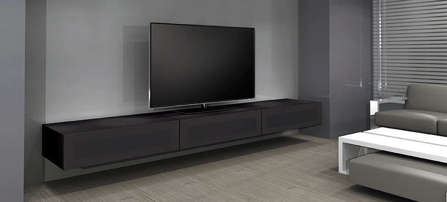 Atraktivní TV stolek NORSTONE KHALM 100cm černý 