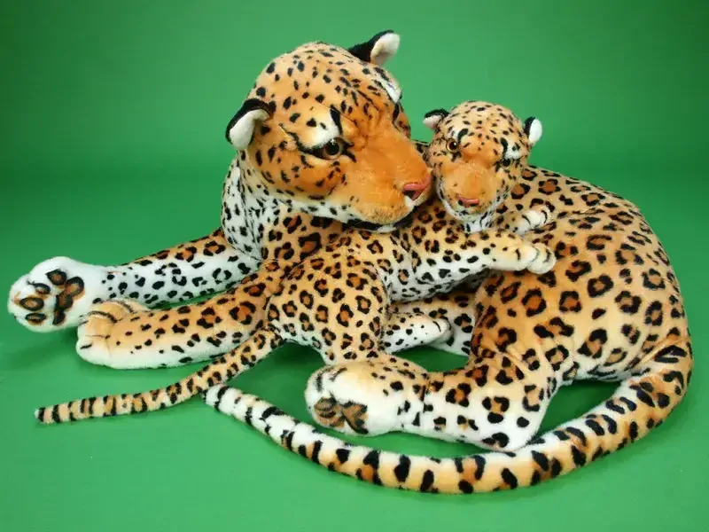 Plyšová LEOPARDICE A MLÁDĚ 140 a 65cm