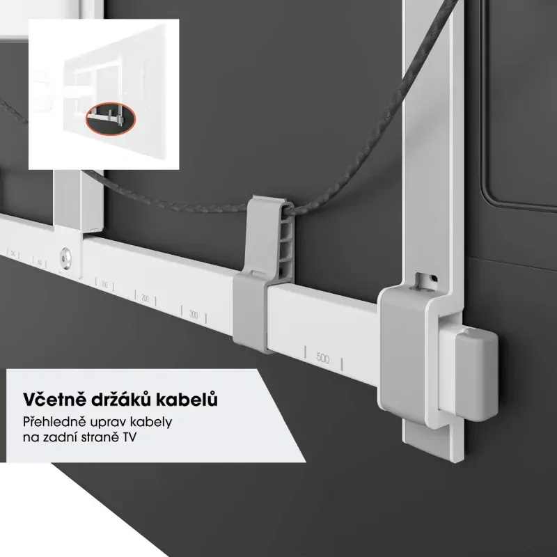 TVM 5445W - Bílé otočné rameno nejen pro OLED a QLED televize | TV 32"-65" | Nosnost 35kg
