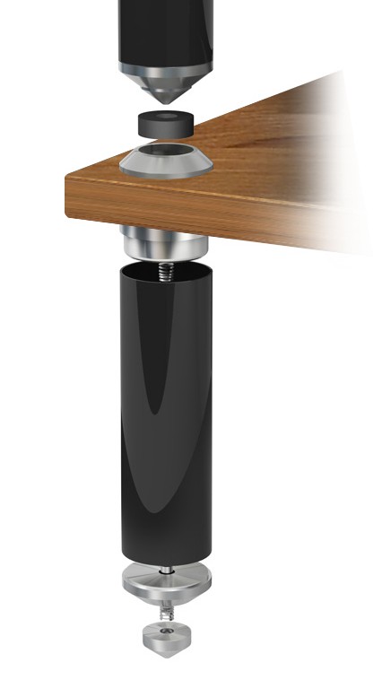 Hifi stolek NORSTONE STABBL (černý kov + police bamboo) 