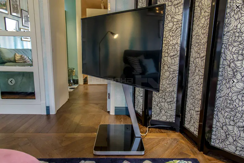 Moderní televizní stojan SONOROUS PL 2700 (černá podstava + alu nerez)