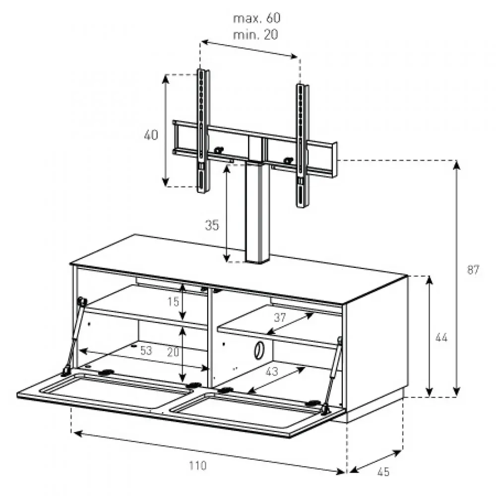 TV stolek Sonorous STA111 (ořech)
