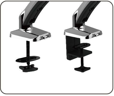 SD120 - Stolní držák na monitor do 32" s USB vstupem (barva chrom)
