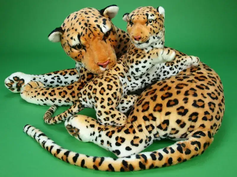 Plyšová LEOPARDICE A MLÁDĚ 140 a 65cm