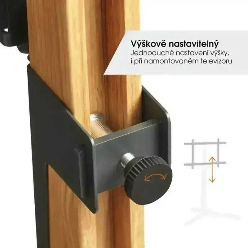 TV stojan Vogels TVS 3695 B - Dubové dřevo a Černý kov | TV do 77" | 50kg