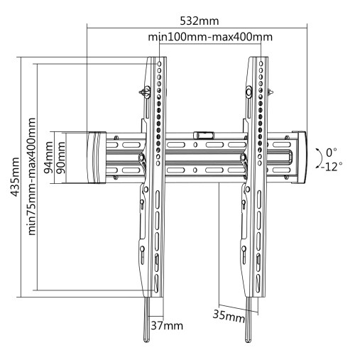 1184 Sklopný Držák | TV 32"-55" | 50kg