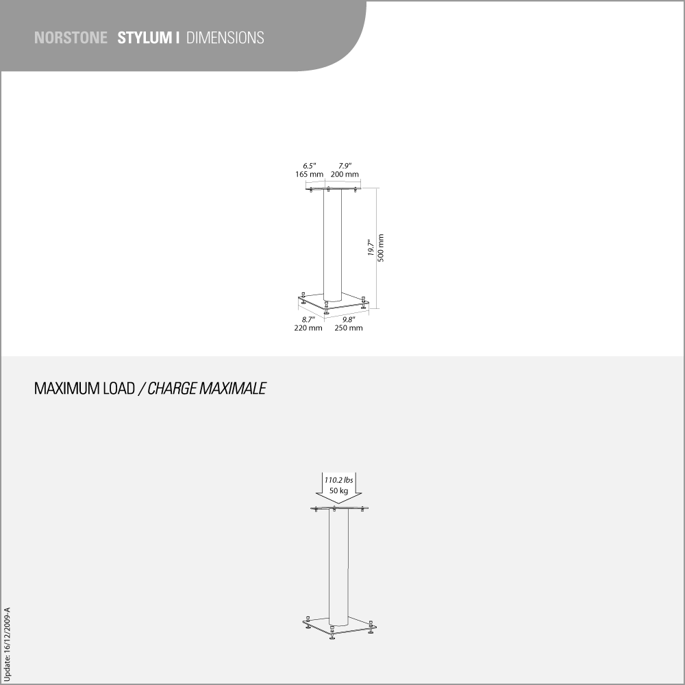 Atraktivní Repro stojany Norstone Stylum 1 (50cm - černá) 
