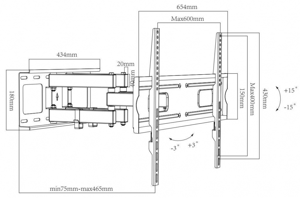 S800 držák | TV 32"-70" | 50kg