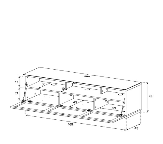 TV stolek Sonorous STA 260 (černý)