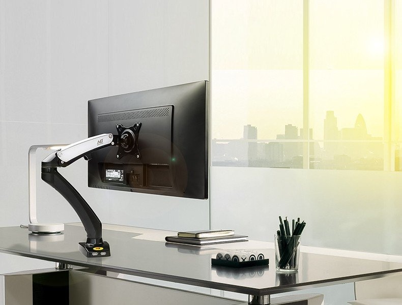 SD50 - Polohovatelný držák na monitory do 27" (2x USB port)