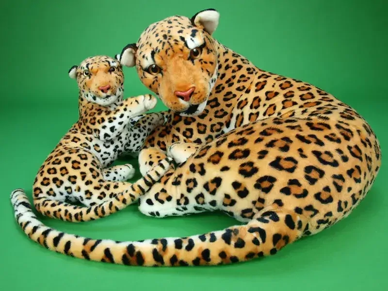 Plyšová LEOPARDICE A MLÁDĚ 140 a 65cm