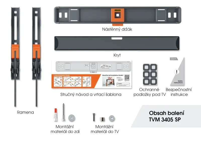 TVM 3405 SP Fixní nástěnný držák pro OLED TV | Úhlopříčka: 32"-77" | 50Kg
