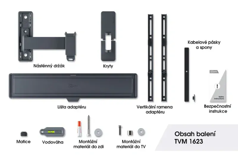 TVM 1623 Stabilní držák s nastavitelným ramenem | TV 40"-77" | Nosnost 35kg