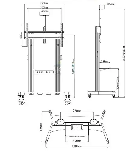 Konferenční Televizní Stojan FS1000 (TV 60"-100")