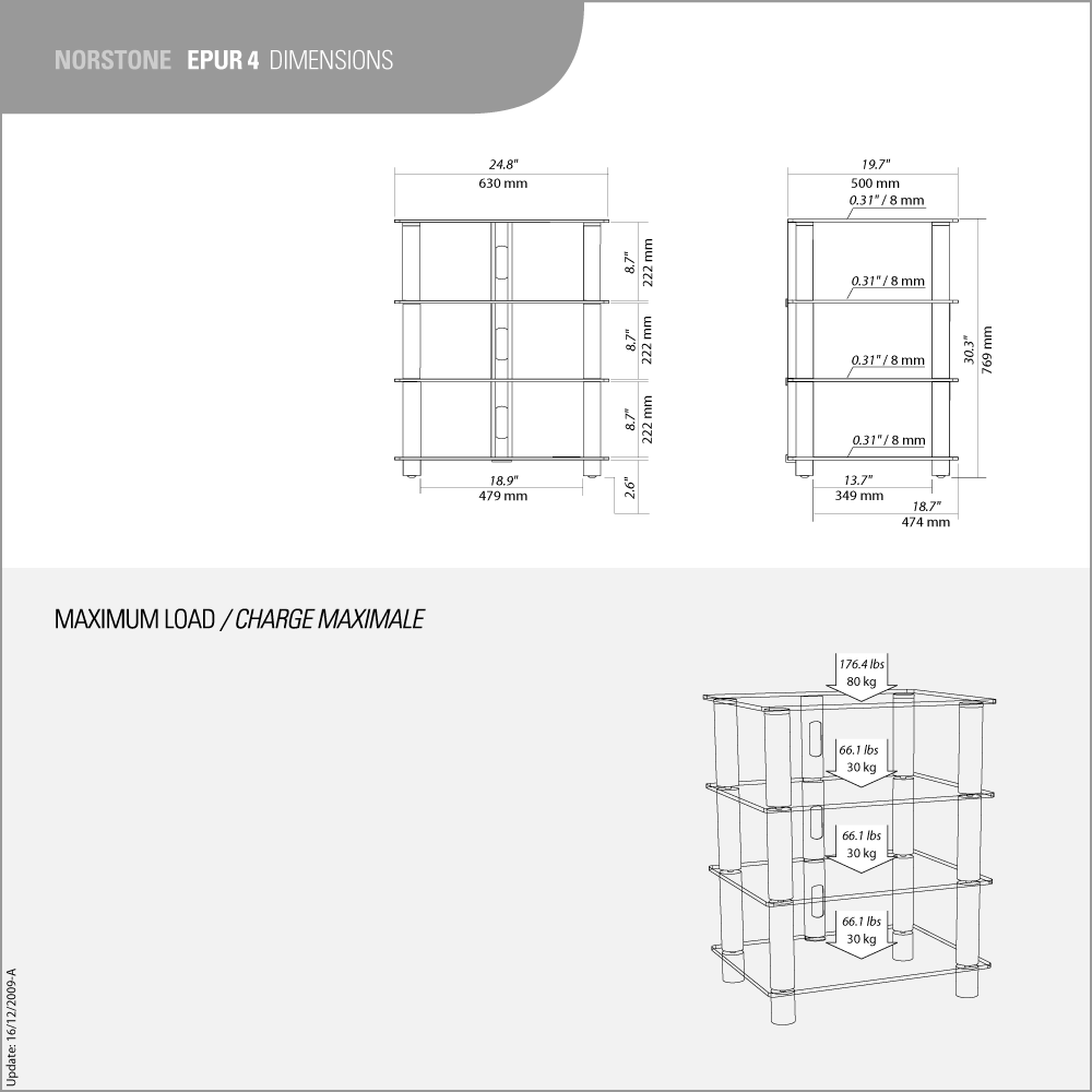 Hifi stolek NORSTONE EPUR 4 + Hodinky, Bluetooth Sluchátka ZDARMA