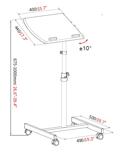 Pojízdný Stolek pro Notebook Office SL500