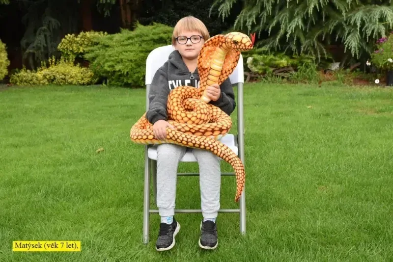 Plyšová KOBRA ZLATÁ 280cm
