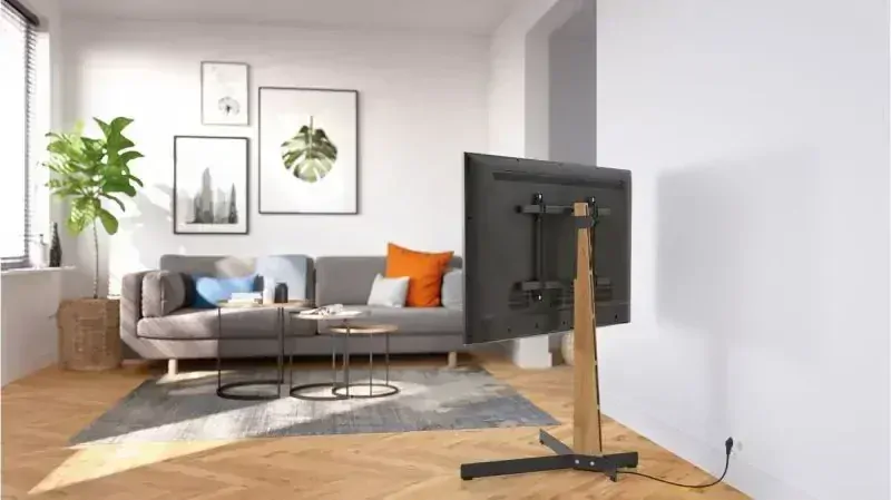 TV stojan Vogels TVS 3695 B - Dubové dřevo a Černý kov | TV do 77" | 50kg