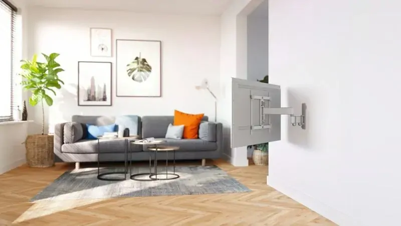 TVM 3443 W - Bílý Robustní držák s kloubovým ramenem | TV 32"-65" | Nosnost 25Kg