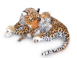 Plyšová LEOPARDICE A MLÁDĚ 140 a 65cm
